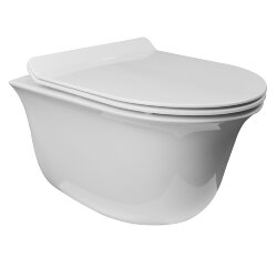 Azario Подвесной унитаз 490х360х360 безободковый, быстросъемное сиденье микролифт, Felice - AZ-0051