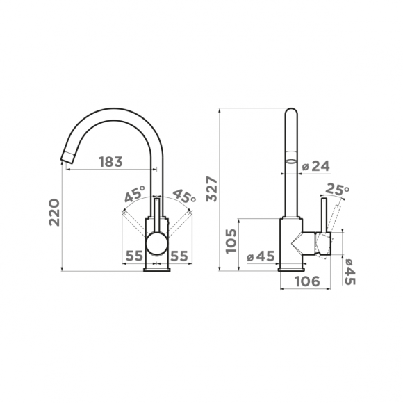 Omoikiri Смеситель Shinagawa-C 4994177, хром арт. 4994177 Omoikiri Смеситель Shinagawa-C 4994177, хром арт. 4994177