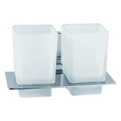 Держатель стакана двойной, матовое стекло, Haiba, хром арт. HB8808 Держатель стакана двойной, матовое стекло, Haiba, хром арт. HB8808