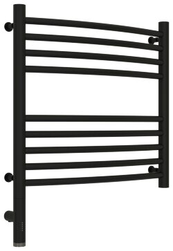 Электрический полотенцесушитель Богема 3.0 выгнутая 500х500 МЭМ левый (матовый чёрный) Сунержа арт. 31-5802-5050