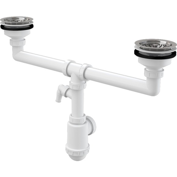 Alcaplast Сифон для кухонной мойки, белый арт. A453P