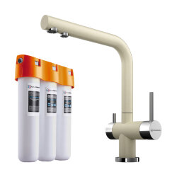 Omoikiri Комплект смеситель+фильтр Nagano-BE + Pure drop Lite 4044.8028 цвет: ваниль Omoikiri Комплект смеситель+фильтр Nagano-BE + Pure drop Lite 4044.8028 цвет: ваниль