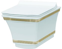 Boheme Подвесной унитаз с узором gold с технологией rimless - безободковый смыв Hermitage арт. 951-G