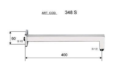 Remer Кронштейн для верхнего душа 400 мм 348S40VO, цвет: бронза
