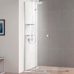 Cezares Душевая перегородка STREAM Хром - STREAM-BF-1-90-C-Cr