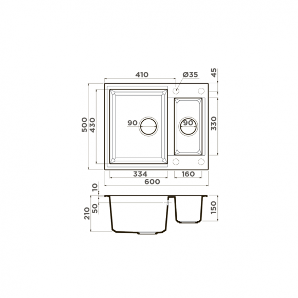 Omoikiri Кухонная мойка Sakaime-60-2-BE, бежевый арт. 4993909