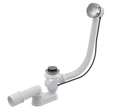 Alcaplast Сифон для ванны автомат комплект, металл (80cm), хром арт. A55K-80-RU-01