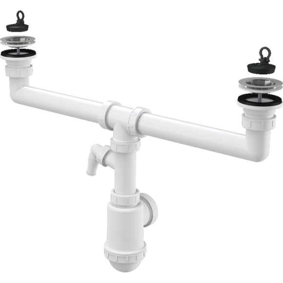 Alcaplast Сифон для кухонной мойки, белый арт. A449P-DN50/40