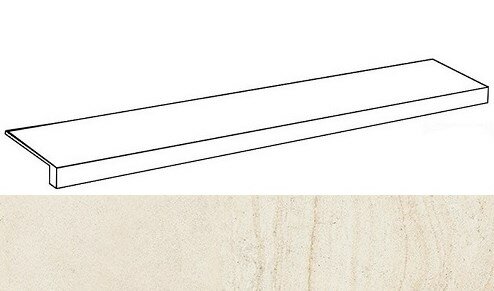 Italon Ступень фронтальная R.S. White Scalino Frontale 33x120/Р.С. Уайт, под бетон, цемент, камень Room - 620070001227