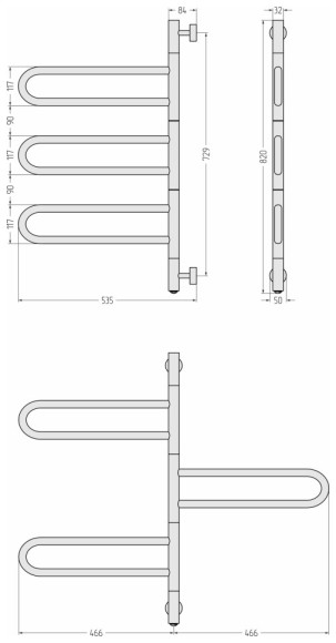 Электрический полотенцесушитель Формат 50 ПВ 830х535 (матовый чёрный) Стилье арт. 31550-0830 Электрический полотенцесушитель Формат 50 ПВ 830х535 (матовый чёрный) Стилье арт. 31550-0830