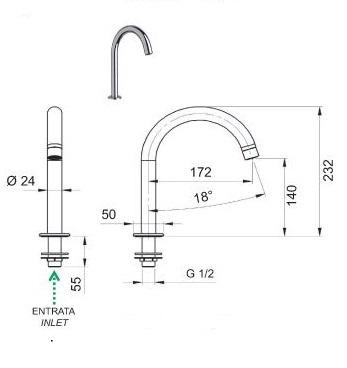 Remer Излив для раковины 67N, цвет: хром