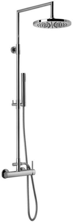 Emmevi душевая колонна из латуни, регулируемая по высоте 87,5-125,7 см: со смесителем и круглым антикальковым верхним душем 24 см, Piper, хром арт. 450509/CR Emmevi душевая колонна из латуни, регулируемая по высоте 87,5-125,7 см: со смесителем и круглым антикальковым верхним душем 24 см, Piper, хром арт. 450509/CR