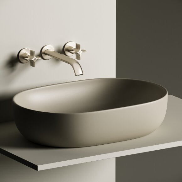 Ceramica Nova Умывальник 600*415*135мм накладная овальная цвет: капучино матовый Element арт. CN6047MC