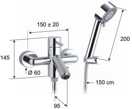 Remer Смеситель для ванны Minimal Color NR02 хром