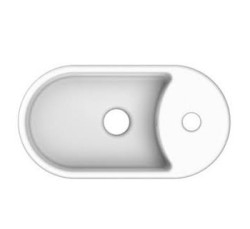 Scarabeo Раковина накладная, с переливом с одним отверстием, цвет белый, Seventy арт. 8093