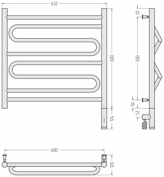 Электрический полотенцесушитель Элегия 3.0 600х600 МЭМ правый (матовый белый) Сунержа арт. 30-5819-6060 Электрический полотенцесушитель Элегия 3.0 600х600 МЭМ правый (матовый белый) Сунержа арт. 30-5819-6060