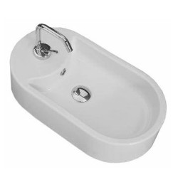 Scarabeo Раковина накладная, с переливом с одним отверстием, цвет белый, Seventy арт. 8094