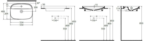 Allen Brau Раковина накладная 55x40 Fantasy, белый матовый - 4.11034.21 Allen Brau Раковина накладная 55x40 Fantasy, белый матовый - 4.11034.21
