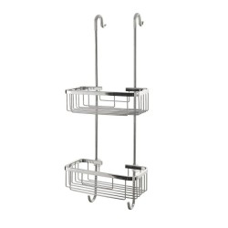 Gedy Решётка прямоугольная 2-х уровневая на душевое стекло с 2-я крючками (24х17,5хh63), хром арт. A782(13)