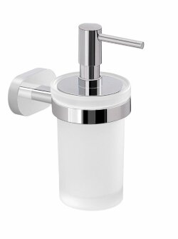 Gedy Настенный стеклянный дозатор c пластиковой помпой Bernina, хром арт. BE81(13)