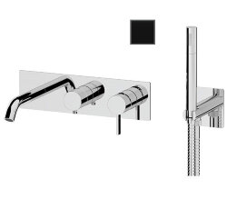 Remer Смеситель для ванной и душа Metrica MC53D2NO с ручным душем и гибким шлангом длиной 150 см., черный матовый Remer Смеситель для ванной и душа Metrica MC53D2NO с ручным душем и гибким шлангом длиной 150 см., черный матовый