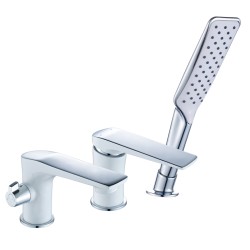 Смеситель для ванны встраиваемый, на 3 отверстия, с аксессуарами, Lemark Allegro, хром/белый арт. LM5945CW Смеситель для ванны встраиваемый, на 3 отверстия, с аксессуарами, Lemark Allegro, хром/белый арт. LM5945CW