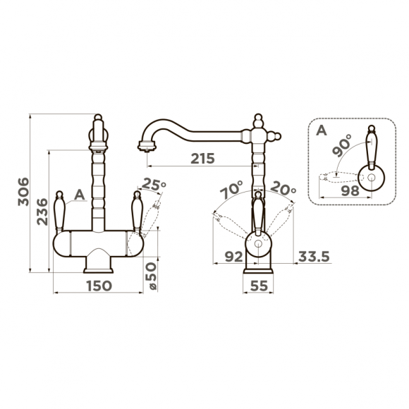 Omoikiri Смеситель Amagasaki-EV 4994072, белый арт. 4994072
