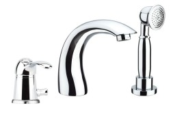 Fiore Комплект смесителя на борт ванны (излив 13,2 см), на 3 отверстия, с набором для душа, Jafar, 47CR5105 цвет: хром Fiore Комплект смесителя на борт ванны (излив 13,2 см), на 3 отверстия, с набором для душа, Jafar, 47CR5105 цвет: хром