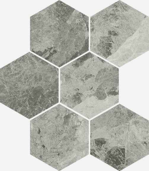 Мозаика Floor Project Silver Hexagon Cer 25x29 Charme extra, Italon под мрамор - 620110000067