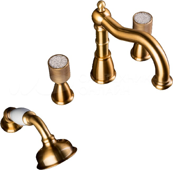 Boheme Смеситель на борт ванны бронза Royal cristal арт. 391-Royal/CRST