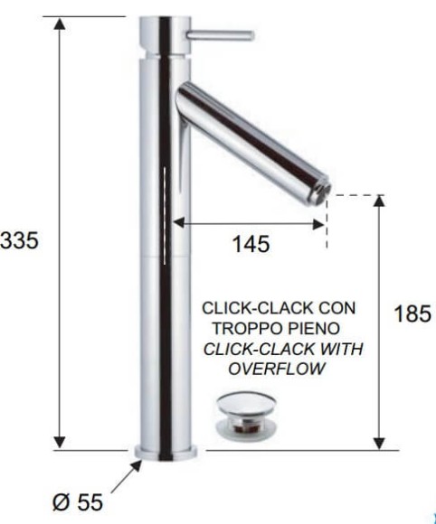 Remer Смеситель для раковины Minimal Color NR10L хром Remer Смеситель для раковины Minimal Color NR10L хром