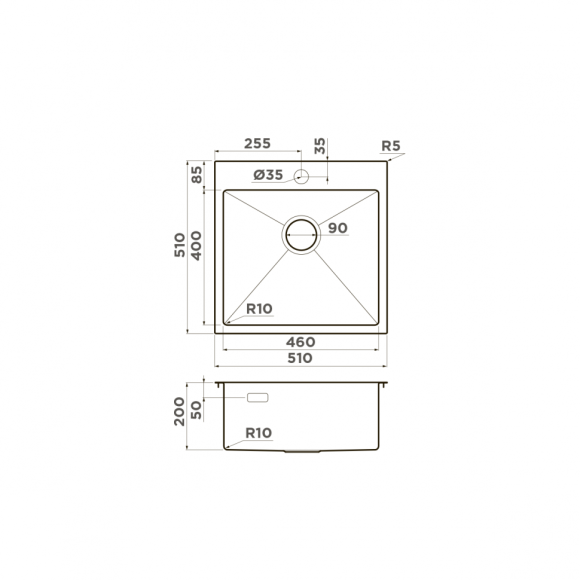 Omoikiri Кухонная мойка Akisame 51-GM, цвет: оружейная сталь, арт. 4973440