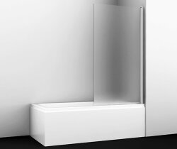 WasserKRAFT Стеклянная шторка на ванну berkel 48p01-80r matt glass 140x80 цвет: хром