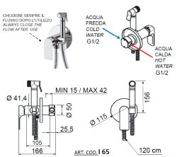 Remer Гигиенический душ со смесителем Infinity I65NPO, цвет: никель
