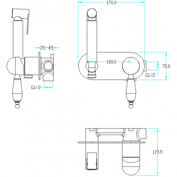 Boheme Гигиеническая лейка со смесителем Imperiale арт. 425