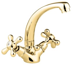 Emmevi смеситель с донным клапаном для раковины, Deco Classic, золото арт. 12913/OR Emmevi смеситель с донным клапаном для раковины, Deco Classic, золото арт. 12913/OR