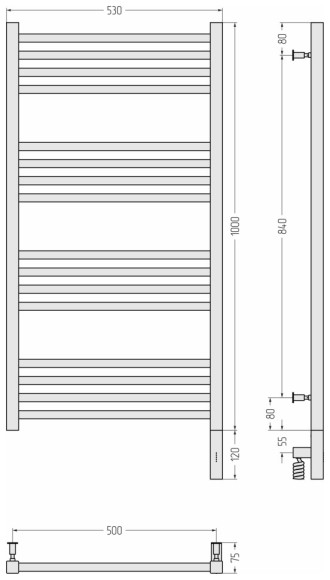 Электрический полотенцесушитель Модус 3.0 1000х500 МЭМ правый (матовое золото) Сунержа арт. 032-5701-1050 Электрический полотенцесушитель Модус 3.0 1000х500 МЭМ правый (матовое золото) Сунержа арт. 032-5701-1050