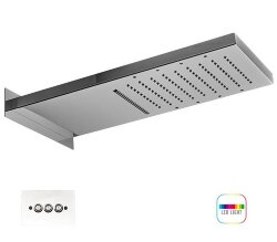 Remer Верхний душ с каскадным изливом и LED-подсветкой 220*500 мм 350RSSCA цвет: хром