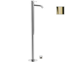 Remer Напольный смеситель для раковины Metrica MC18DO с донным клапаном click-clack, золото глянцевый Remer Напольный смеситель для раковины Metrica MC18DO с донным клапаном click-clack, золото глянцевый