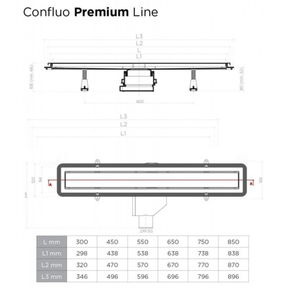 Душевой трап Confluo Premium Line Black Glass Gold 650, BETTOSERB арт. 13100116