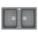 Azario Кухонная мойка Elmas 780х500х190 двойная, искусственный мрамор, темно серая Elmas арт. CS00084167