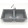 Azario Кухонная мойка Elmas 780х500х190 двойная, искусственный мрамор, темно серая Elmas арт. CS00084167