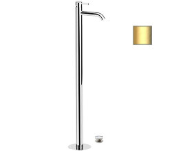 Remer Напольный смеситель для раковины Metrica MC18BG с донным клапаном click-clack, золото матовый Remer Напольный смеситель для раковины Metrica MC18BG с донным клапаном click-clack, золото матовый