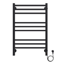 Azario Полотенцесушитель электрический 500/800 квадрат, 9 секций, диммер справа, черный, Ancona арт. AZ71858B