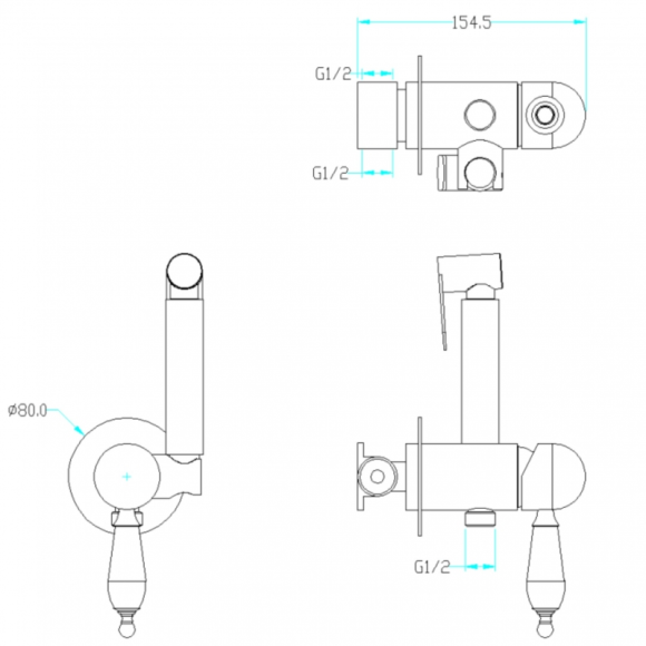 Boheme Гигиеническая лейка со смесителем Imperiale арт. 435