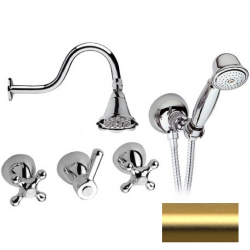 Remer Душевой комплект со смесителем для душа Liberty 03LIS02BG, цвет: золото