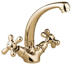 Emmevi смеситель с донным клапаном для раковины, Deco Classic, бронза арт. 12913/BR Emmevi смеситель с донным клапаном для раковины, Deco Classic, бронза арт. 12913/BR