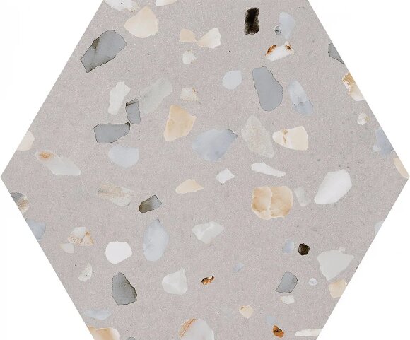 Pamesa Керамогранит Hex.Doria Greige 25.8x29, под терраццо арт. 015.122.0408.10382