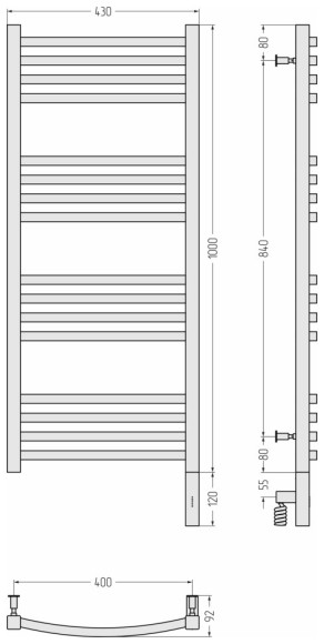 Электрический полотенцесушитель Аркус 3.0 1000х400 МЭМ правый (золото) Сунержа арт. 03-5705-1040