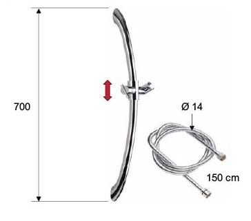 Remer Душевая штанга с шлангом 310M, цвет: хром Remer Душевая штанга с шлангом 310M, цвет: хром